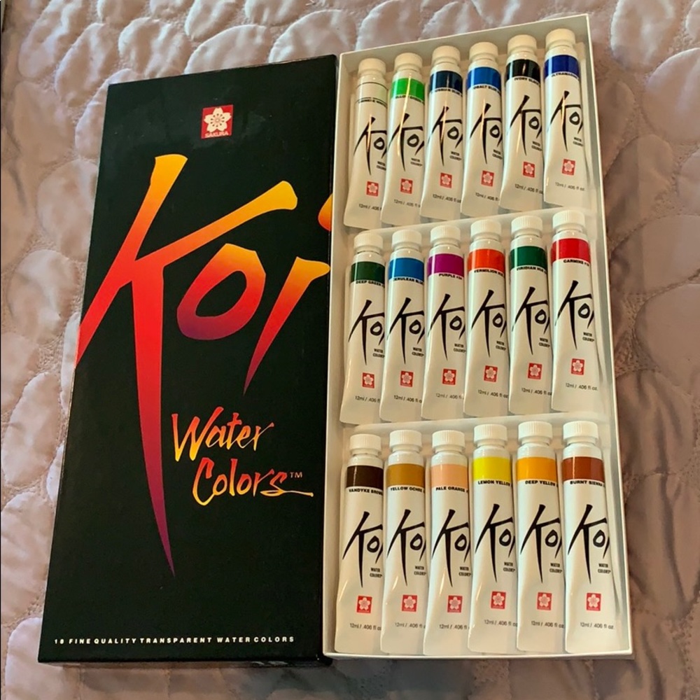 Koi watercolor tubes, set of 18